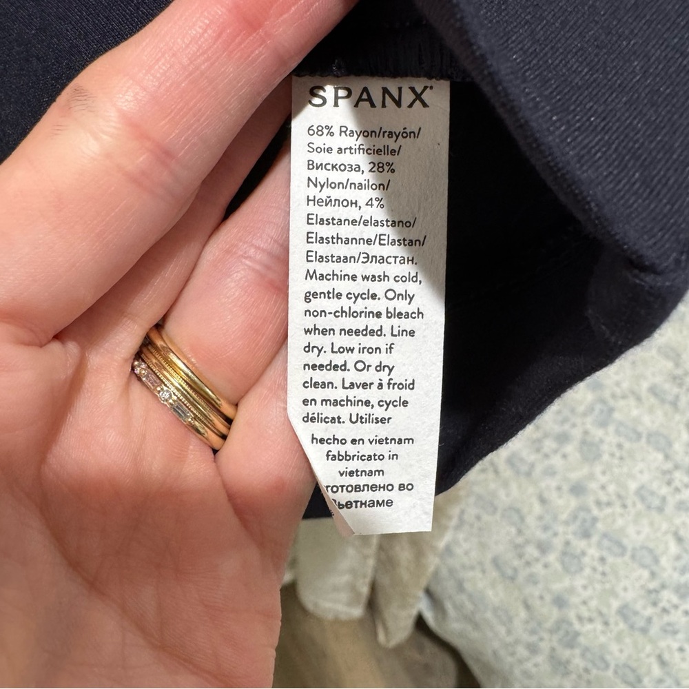 SPANX Navy Sleeveless Fit & Flare Midi Dress Size M - Picture 4 of 11